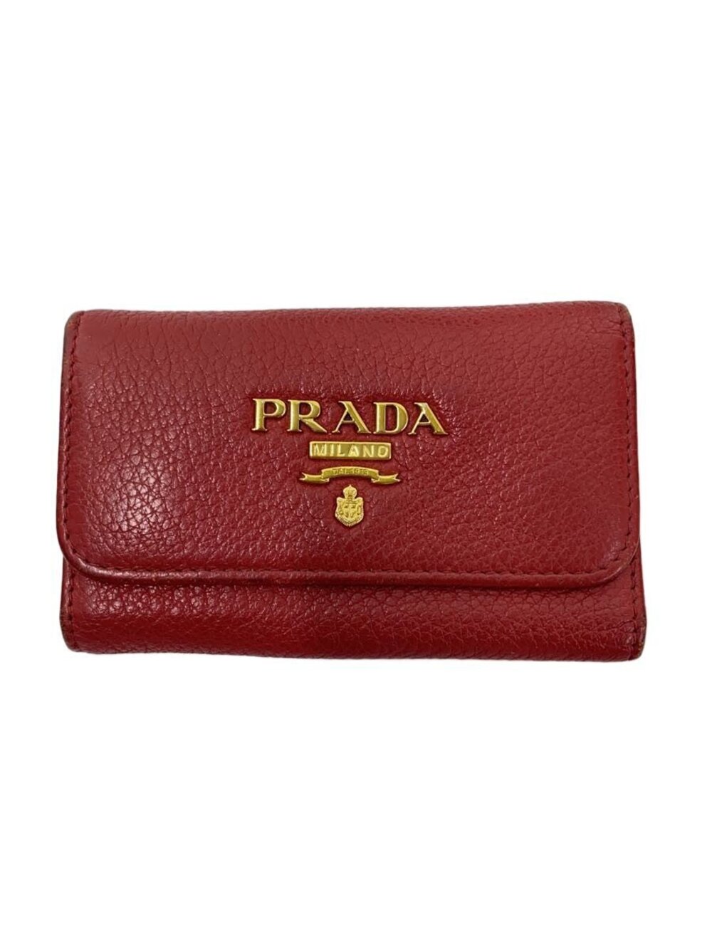 Prada Key Case Wallet Leather RED